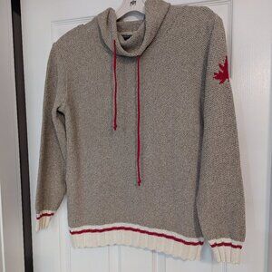 Parkhurst Weekend Canadiana Eco-Cotton Funnel Neck Pullover Sweater, Large